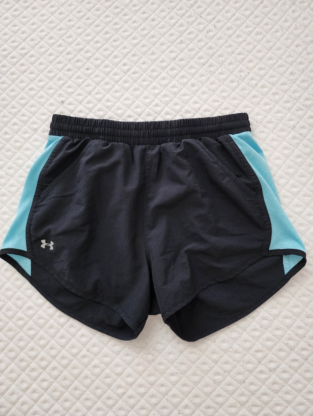 Under Armour Women’s Black & Light Blue Athletic Running Shorts